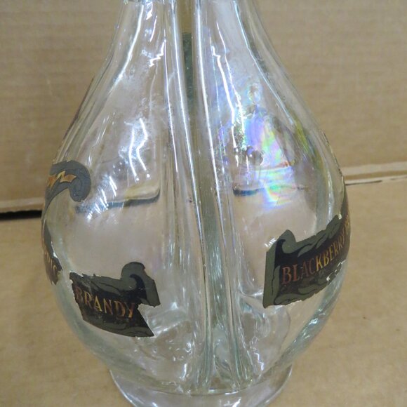 Vintage 4 Chamber Liquor Decanter Clear Glass Bottle Barware Levert & Co  11" - Picture 4 of 9